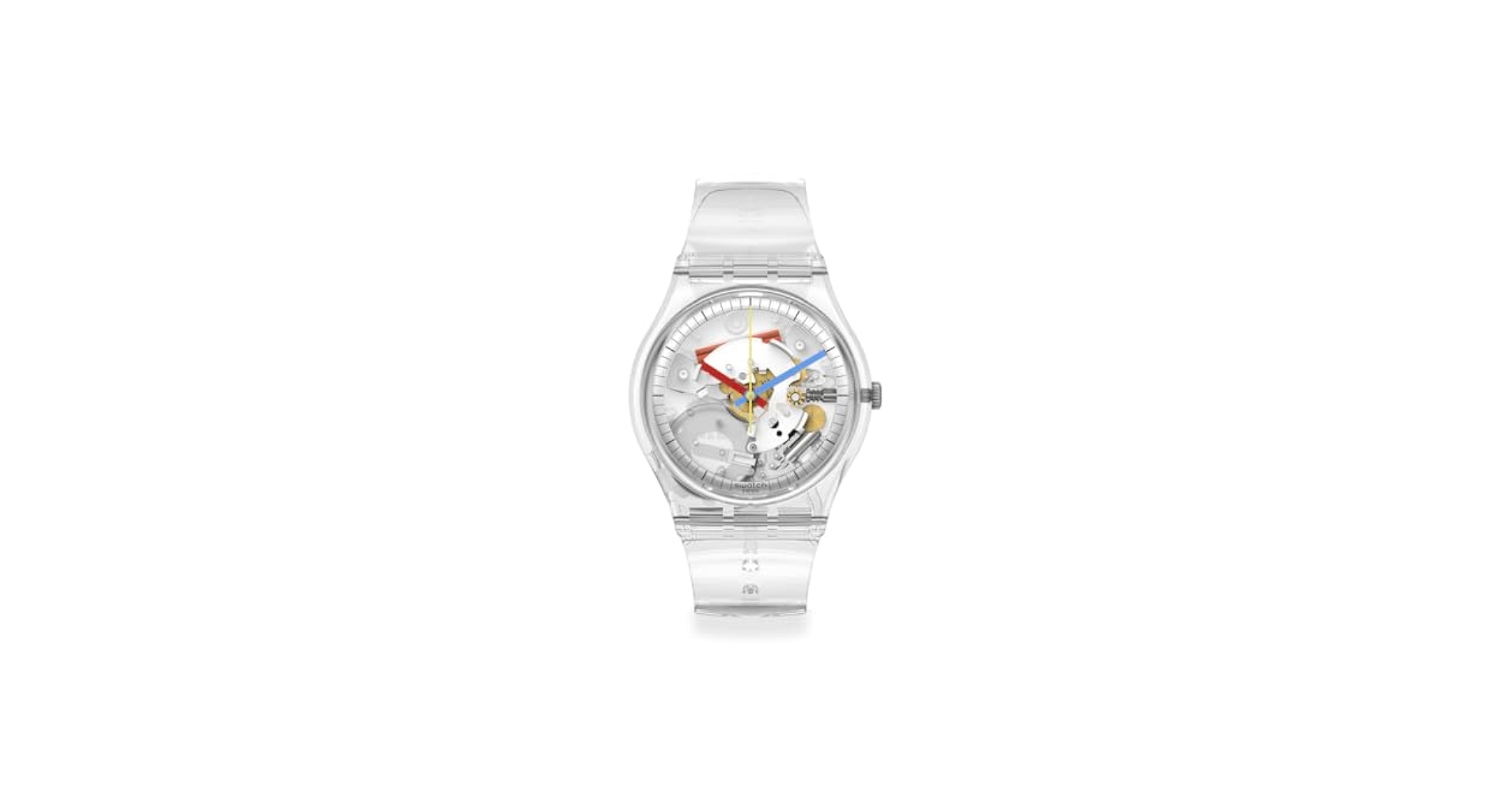swatch クリア腕時計　CLEARLY GENT Amazon.com: Swatch New Gent BIOSOURCED Clearly Quartz Watch